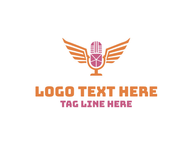Podcast Wings Music Note Logo