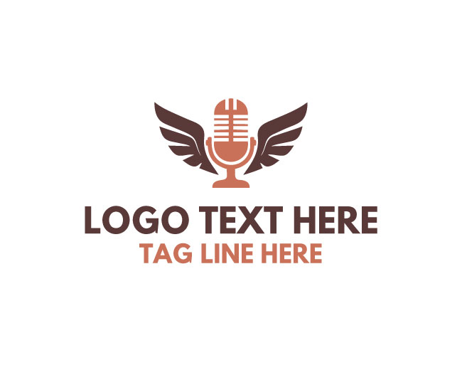 Podcast Wings Voice Logo