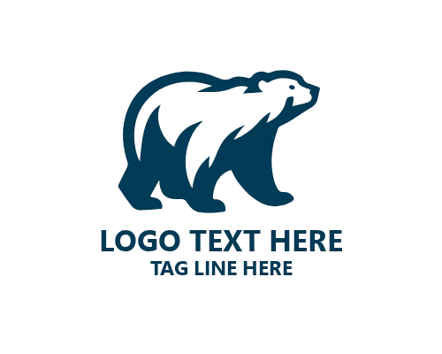 Polar Bear Glacier Logo for Arctic Exploration, Nature, and Environmental Brands