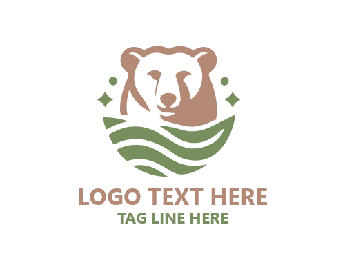 Polar Bear Snow Mountain Logo for Arctic Adventure, Nature, and Wildlife Brands