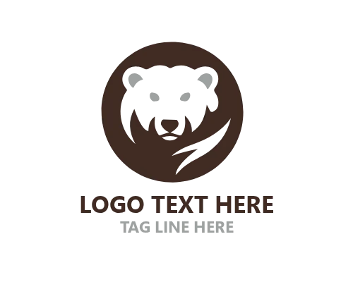 Polar Bear Waterfall Logo for Arctic, Nature, and Adventure Brands