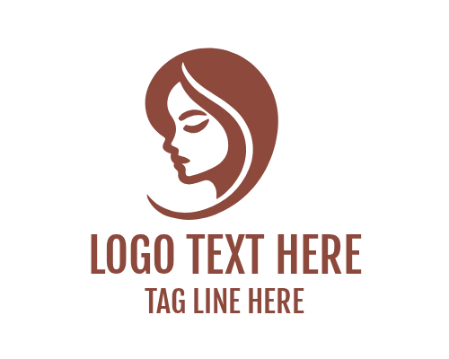 Portrait Lady Line Face Logo