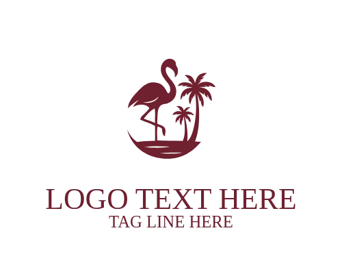 Poster Badge Flamingo Vintage Logo