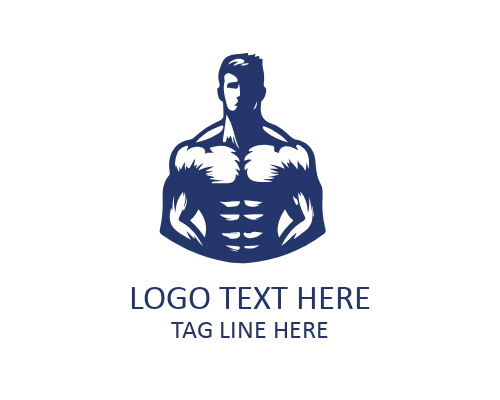 Power Muscular Man Logo
