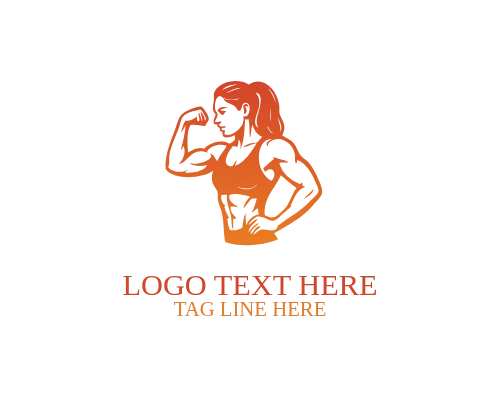 Power Strong Woman Gym Logo