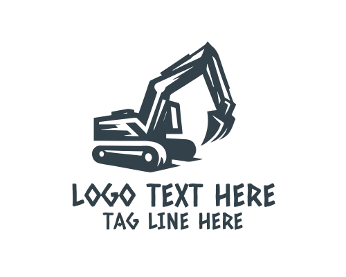 Powerful Excavator Machine Logo
