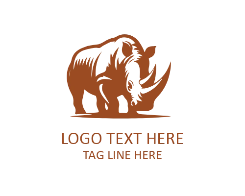 Powerful Rhino Animal Logo