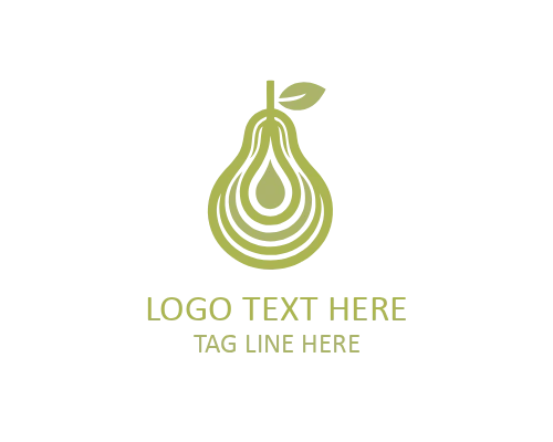 Premium Abstract Pear Logo for Organic Food, Luxury Branding, and Natural Product Identity