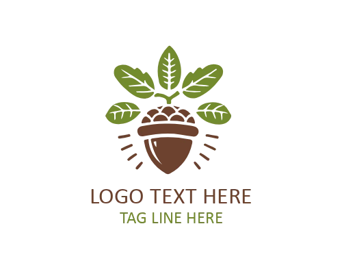 Premium Acorn Flat Logo for Elegant and Natural Brands