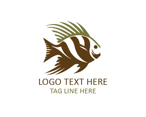 Premium Art Tropical Fish Flat Logo