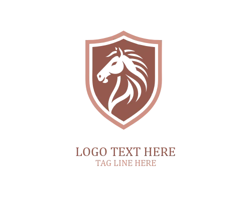 Premium Badge Horse Shield Logo