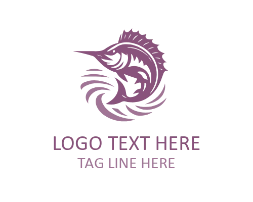 Premium Badge Marlin Fish Logo for Marine Branding