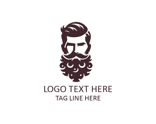 Premium Beard Face Branding Logo