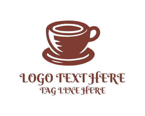 Premium Café Coffee Cup Logo
