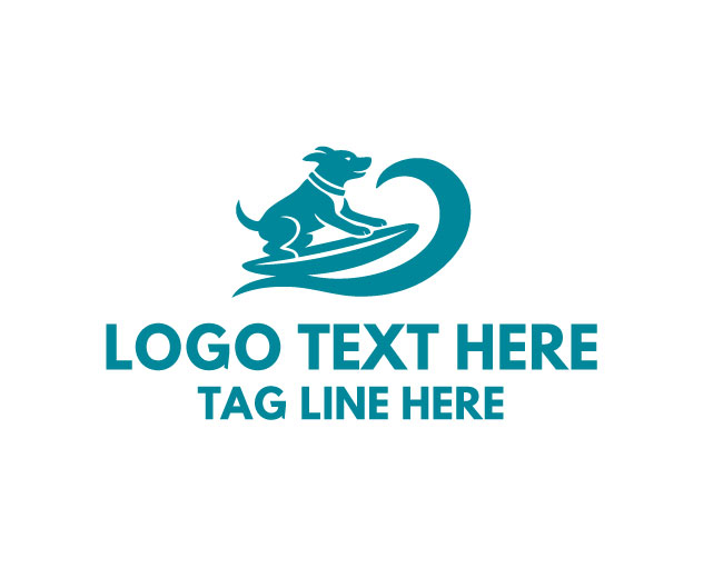 Premium Coastal Surf Dog Logo