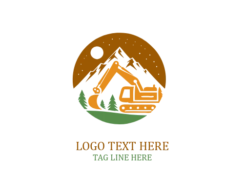 Premium Excavator Badge Logo