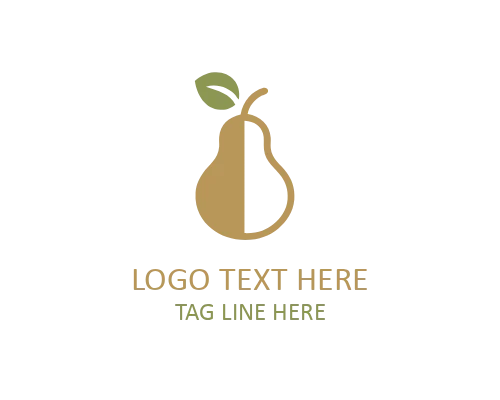 Premium Flat Pear Logo for Gourmet Food and Organic Branding