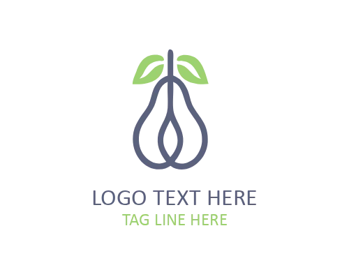 Premium Flat Pear Logo for Luxury Food and Organic Branding