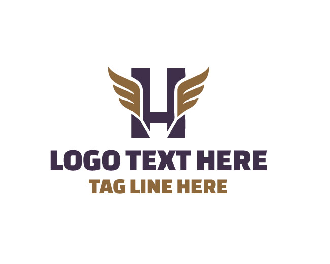 Premium Letter H Wings Logo