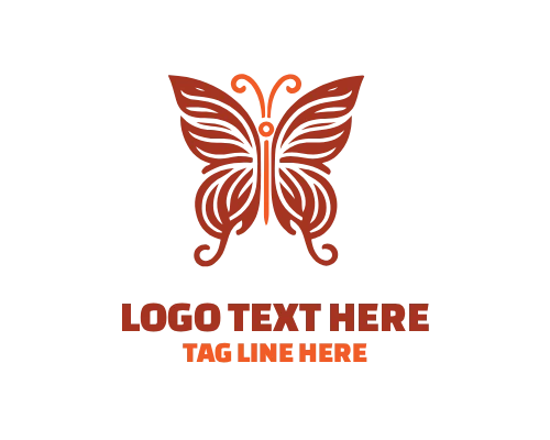 Premium Linear Floral Butterfly Logo Design