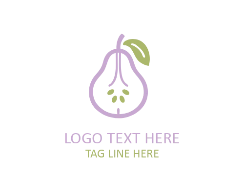 Premium Minimal Flat Pear Logo for Luxury Organic Branding
