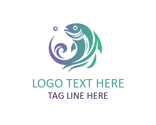 Premium Ocean Fish Brand Logo