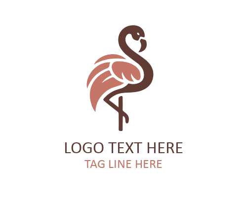 Premium Outline Flamingo Logo