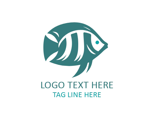 Premium Outline Tropical Fish Flat Logo