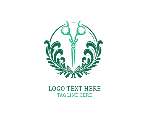Premium Scissor Floral Logo