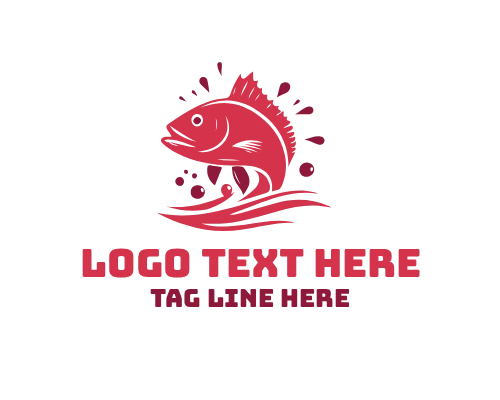 Premium Seafood Fish Brand Logo