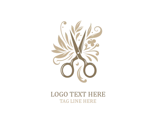 Premium Studio Scissor Floral Logo