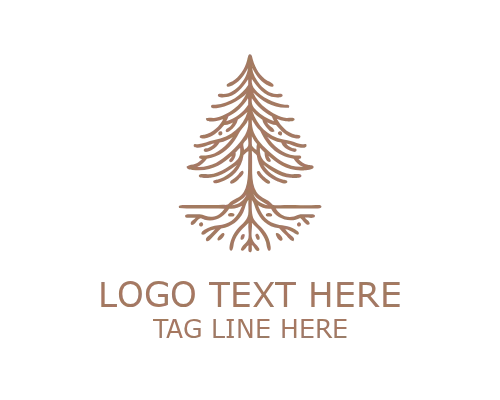 Premium Tree Monoline Badge Logo for Luxury Eco Branding