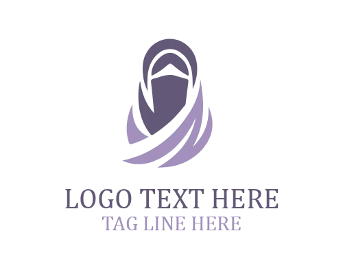 Premium Veiled Hijab Woman Monogram Logo