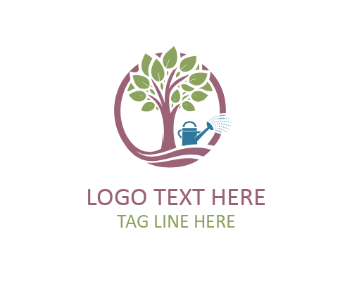 Premium Watering Can Gardening Logo for Professional Plant Care and Landscaping