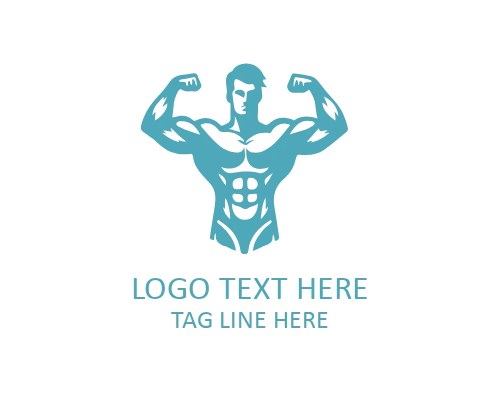 Pro Athlete Muscular Man Logo