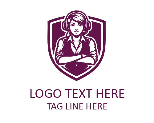 Pro Female Gaming Streamer Logo