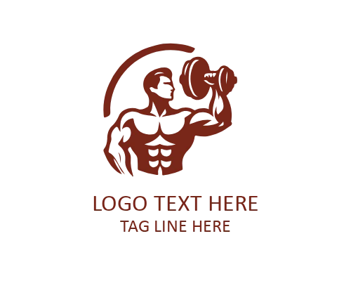 Pro Fitness Muscular Man Logo