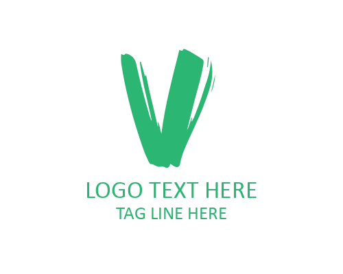 Professional Calligraphy Brush Letter V Logo for Business Identity