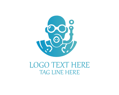 Professional Diver Logo for Diving Services and Marine Branding
