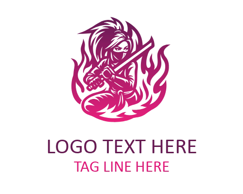 Professional Female Gamer Esports Team Logo