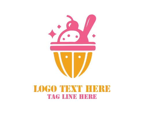 Professional frozen dessert logo for ice cream
