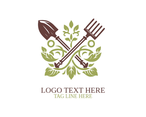 Professional Landscaping Shovel Logo