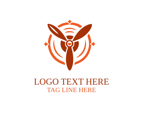 Propeller Airplane Flight Badge Logo