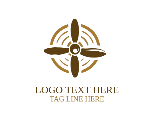 Propeller Airplane Front View Logo