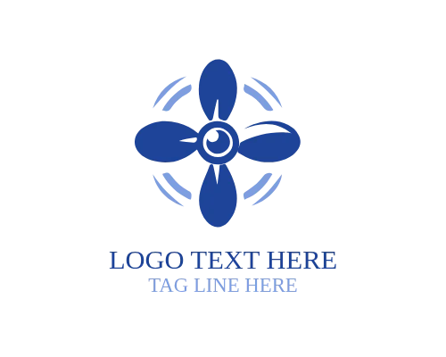 Propeller Airplane Outline Logo