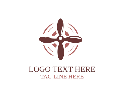 Propeller Airplane Silhouette Logo