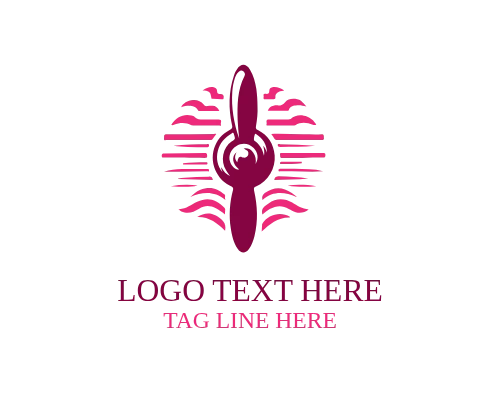 Propeller Airplane Top View Logo