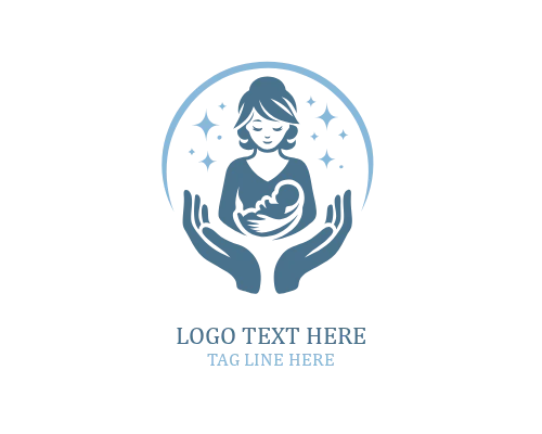 Protected Motherhood Mom And Baby Logo