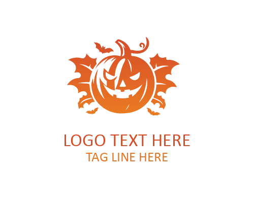 Pumpkin Face Halloween Icon Logo