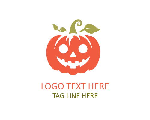 Pumpkin Ghost Halloween Logo